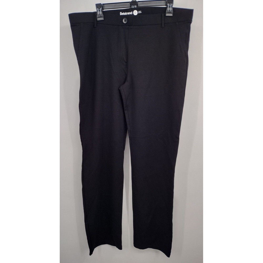 Betabrand 2X Tall Women's Black Classic Stretch Dress Pants